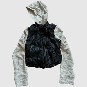 Abercrombie Kids Faux Leather Bomber Jacket with Fleece (7 Y)